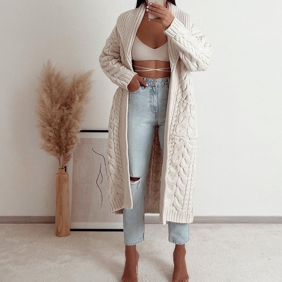 Zara Jackets & Blazers - GORGEOUS ZARA LIMITED EDITION NWT Long Cable  Knit Coat